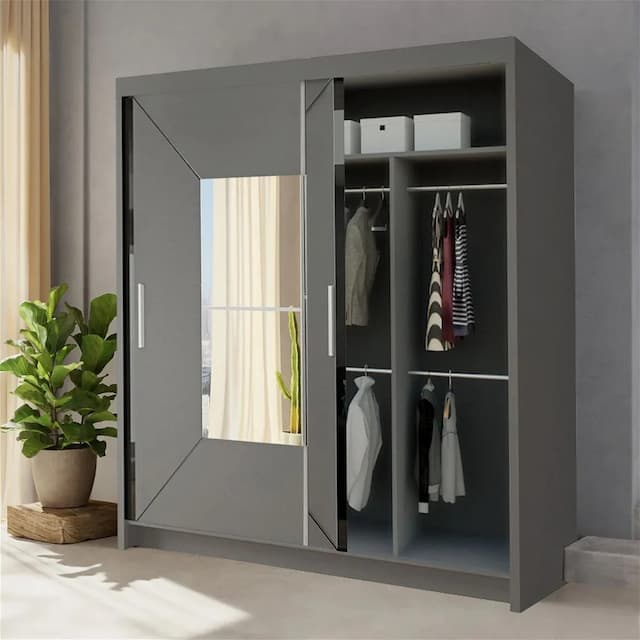 Nicole II Sliding Wardrobe Grey