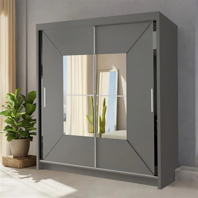 Nicole II Sliding Wardrobe Grey