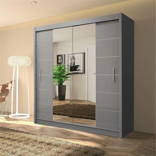 Lisbon II Sliding Wardrobe Grey