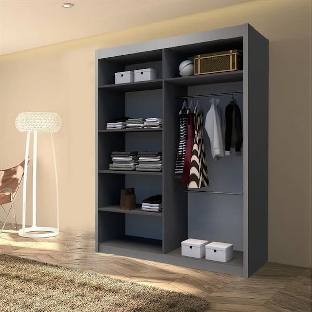 Lisbon II Sliding Wardrobe Grey