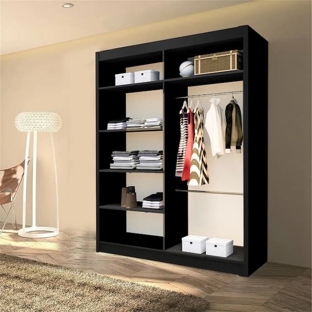 Lisbon II Sliding Wardrobe Black