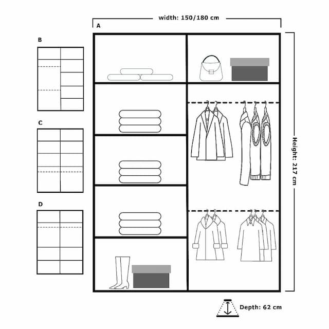 Royal White Sliding Wardrobe