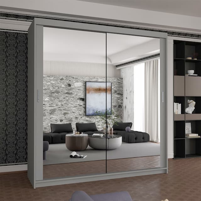 Houston II Sliding Wardrobe Grey