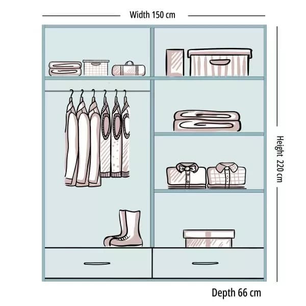 Sycylia II High Gloss Wardrobe 255cm  Grey