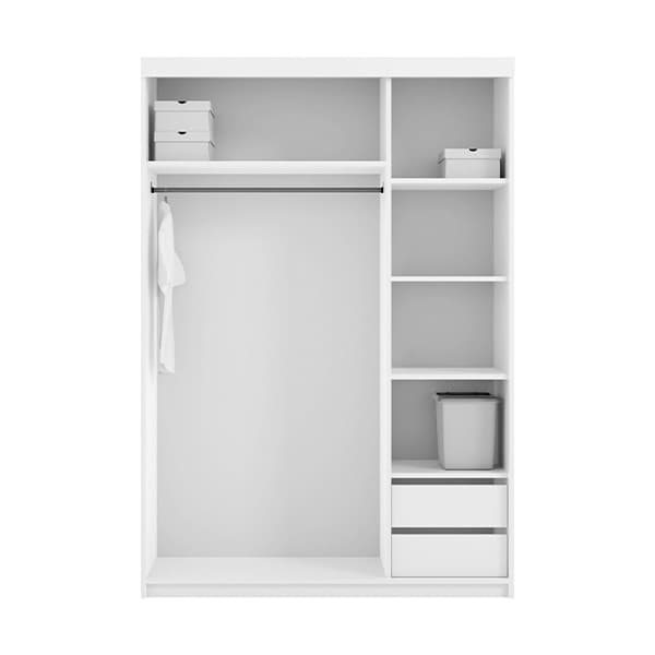 Monaco Grey Mirror Wardrobe