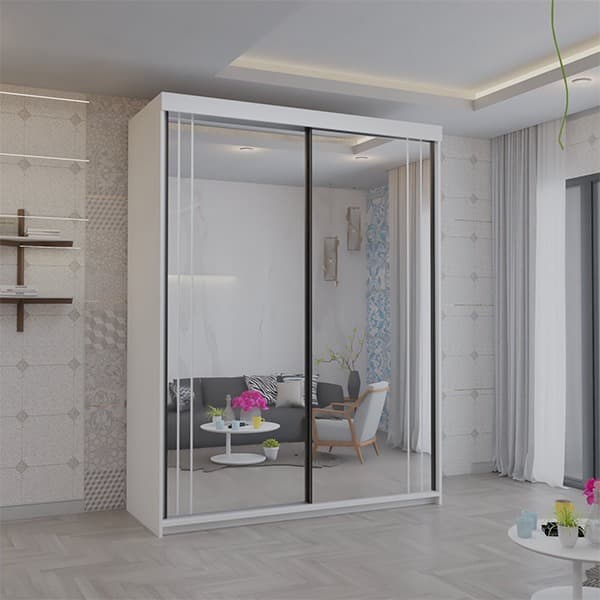 Monaco Grey Mirror Wardrobe