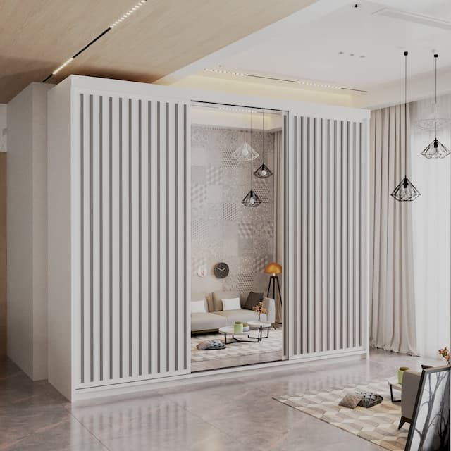 Royal White Sliding Wardrobe
