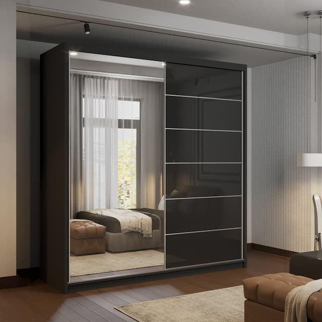 Infinity II High Gloss Wardrobe Black